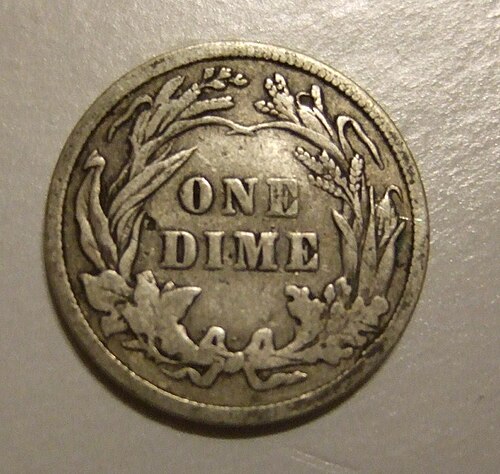 Barber Dime 1908