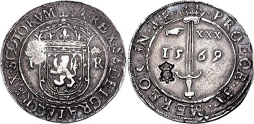 ⅓ Ryal - James VI (1st Coinage, Countermark of 1578)