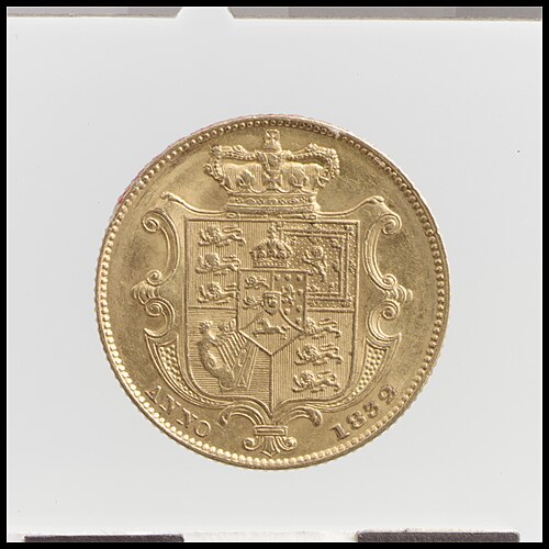 ½ Sovereign - William IV (small type)