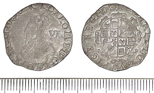 1663 Charles II Sixpence