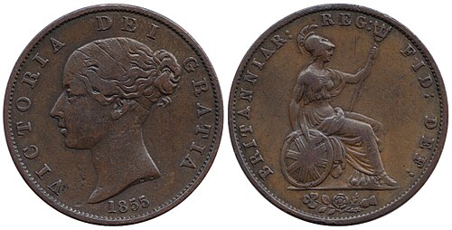 1861 Queen Victoria Halfpenny
