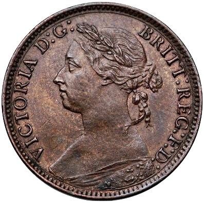 1860 Queen Victoria Farthing (Bronze)